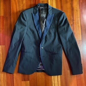 Black Tag by Zara Man Black and Blue Blazer, 34
